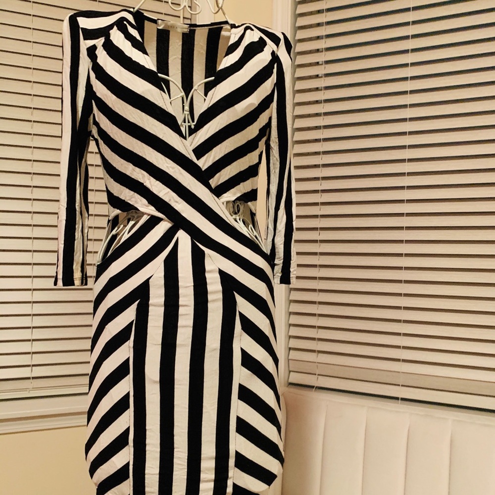 Black & White striped mini dress